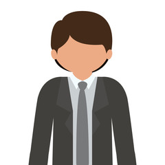 silhouette half body man with formal suit without face vector illustration
