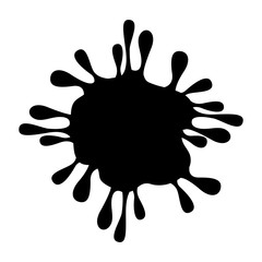 monochrome silhouette with bacteria or virus vector illustration