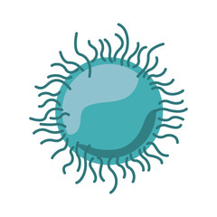 silhouette light blue with bacteria or virus vector illustration
