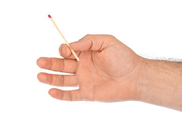 Hand with match