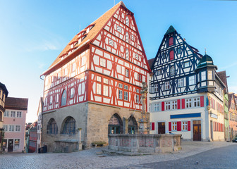 Fototapeta premium madieval half-timbered houses of Rothenburg ob der Tauber, Germany