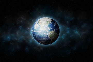 Obraz na płótnie Canvas Earth and galaxy. Elements of this image furnished by NASA.