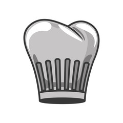 gray scale silhouette with chefs hat vector illustration