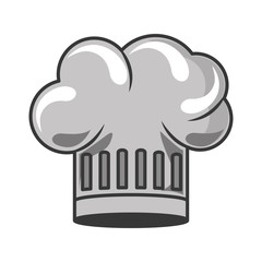 gray scale silhouette with chefs hat vector illustration