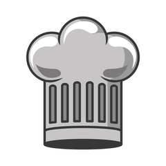gray scale silhouette with chefs hat vector illustration