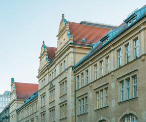 Fototapeta na wymiar Orange and luxury building with red roof