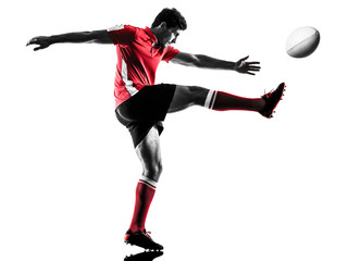 rugby man player silhouette isolated - Powered by Adobe