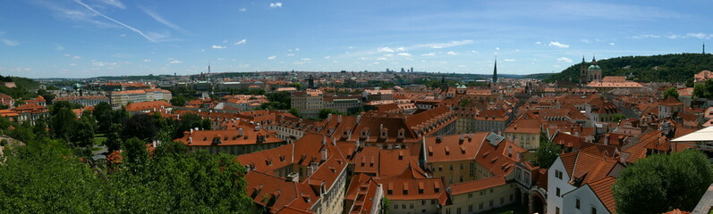 Fototapeta na wymiar Panorama sur Prague depuis le château
