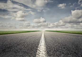 Long road in the countryside
