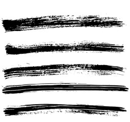 Black ink vector brush strokes. Vector illustration. Grunge texture.