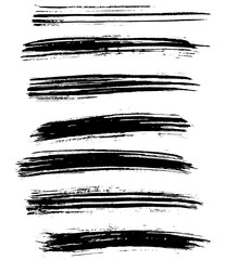 Obraz premium Black ink vector brush strokes. Vector illustration. Grunge texture.
