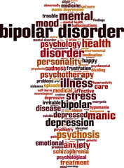 Obraz premium Bipolar disorder word cloud concept. Vector illustration