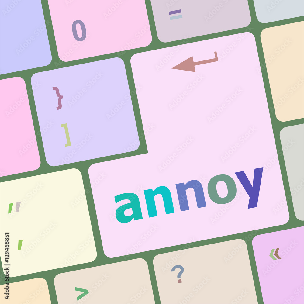 Poster annoy button on the computer keyboard key
