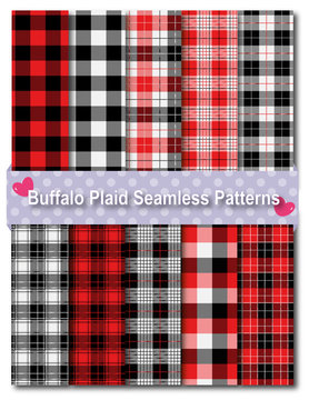 Buffalo plaid seamless patterns for your designs.