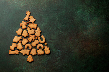 Gingerbread cookies christmas tree