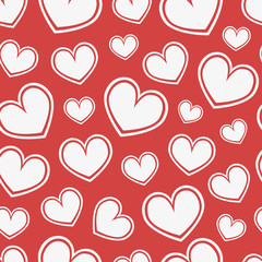 Love seamless geometric pattern on Valentine's Day. Romantic vec