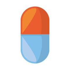 medical pill capsule drugs blue and red with shadow vector illustration eps 10