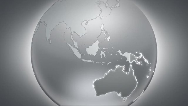 Spinning Earth with Oceanian country maps.