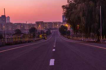 road in Dubai with view ,  al barsha
