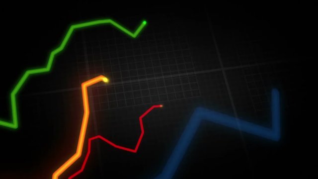 Colorful financial diagrams showing a growing tendency. Black-White. 