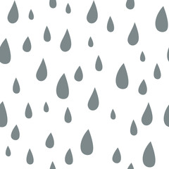 Baby vector seamless pattern. Light fun rain print for textile fabric. Kids room decor black wall stickers.