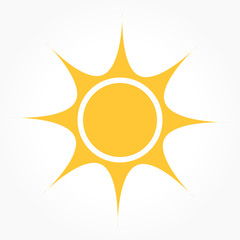 Flat design sun icon