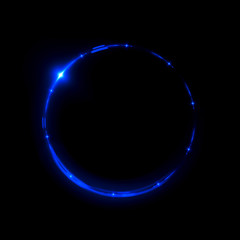 Abstract neon background. luminous swirling bunner. Glowing spiral. 
Shine round frame with light circles light effect. Glowing cover. 
Space for message. Glossy. LED ellipse. Glint