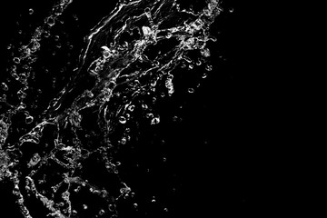 water splash isolated on black background