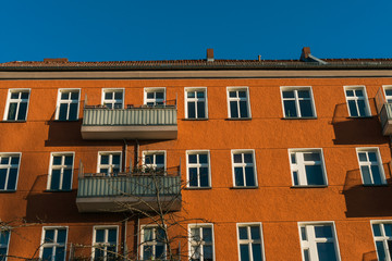 Fototapeta na wymiar Restored houses in Berlin-Prenzlauer Berg
