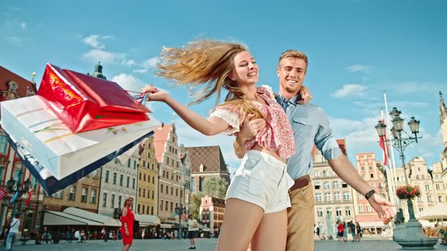 Cute, young couple enjoying the summer time