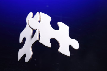 Two jigsaw puzzle parts joined together