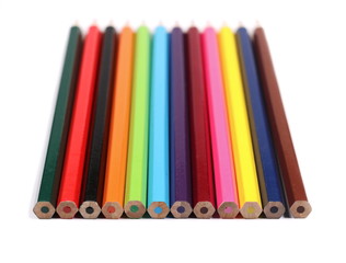 new color pencils isolated on white
