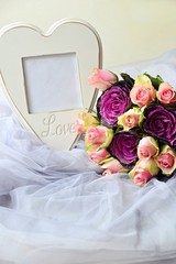 Bouquet of flowers and Heart Frame 