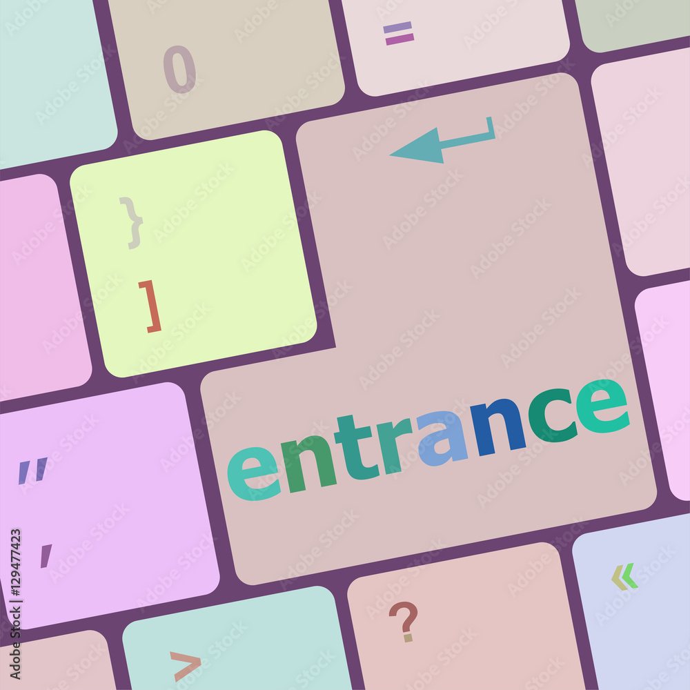 Aufkleber entrance button on computer pc keyboard key