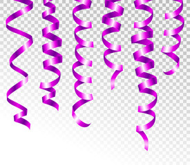 Violet serpentine isolated on transparent background. Vector illustration.