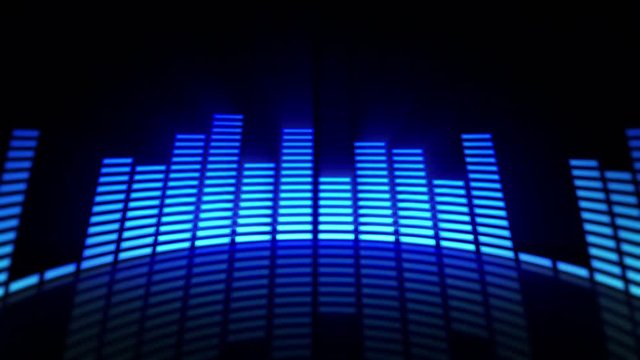 Digital audio equalizer background. Blue-Orange. Loopable.