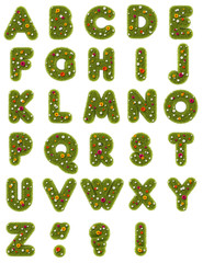 Naklejka premium Alphabet of grass and flowers