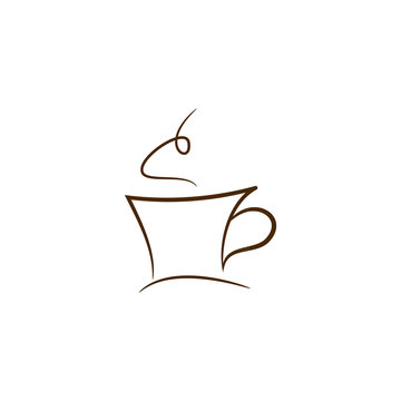 Coffee cup vector illustration, glass coffee cup icon, coffee mug.