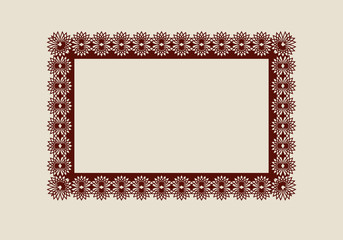 Abstract square carved  photo frame. Pattern is suitable for greeting cards, invitations, menus, design interiors etc. Template suitable for laser cutting or printing. Vector