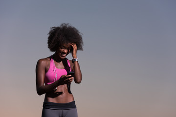 young african american woman in nature