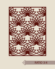 Geometric ornament. The template pattern for decorative panel. A picture suitable for printing, engraving, laser cutting paper, wood, metal, stencil manufacturing. Vector