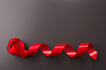 curled red ribbon