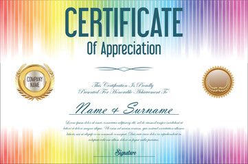Certificate colorful vector background