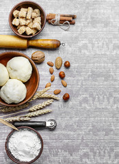 Raw dough for baking