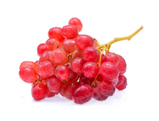 red grapes with water drops isolated on white background.