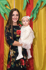 Portrait of beautiful mother and baby