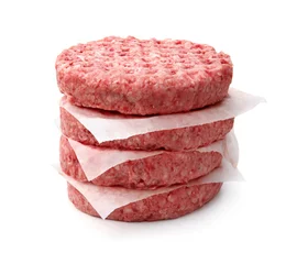 Abwaschbare Fototapete Stack of fresh raw burger patty © Coprid