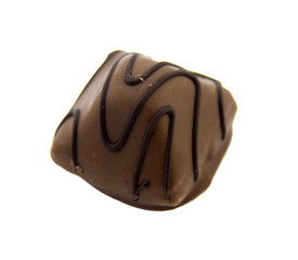 Chocolate candies isolated on white background.