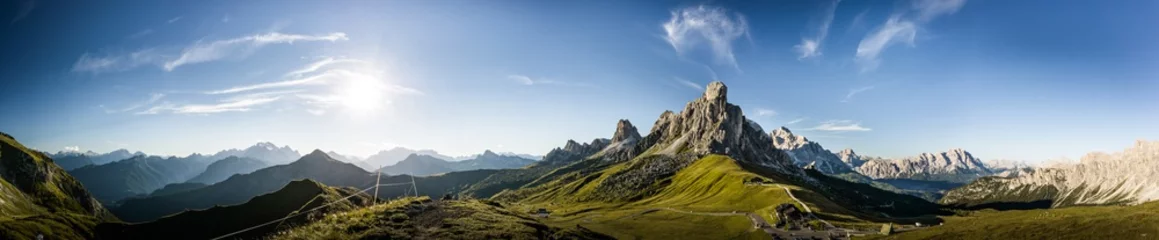 Papier Peint photo Lavable Panoramique Panorama des Dolomites