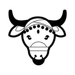 portrait sacred animal representing cow india vector illustration eps 10